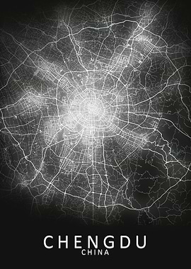 Chengdu LED Glow City Map