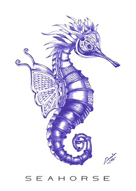 Seahorse Original Pen Art