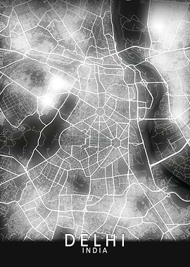Delhi LED Glow City Map