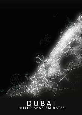Dubai LED Glow City Map