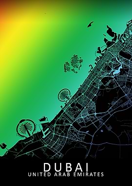 Dubai Rainbow City Map