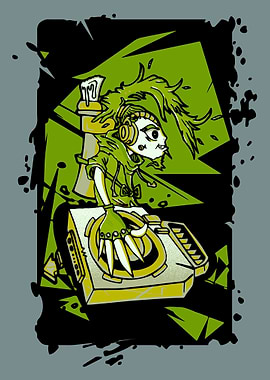 Techno character green