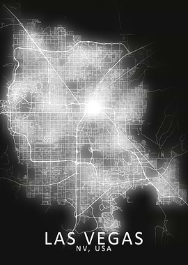 Las Vegas LED Glow CityMap