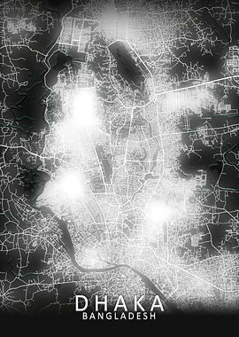 Dhaka LED Glow City Map