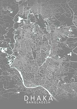 Dhaka Grey City Map