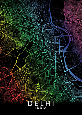 Delhi Rainbow City Map