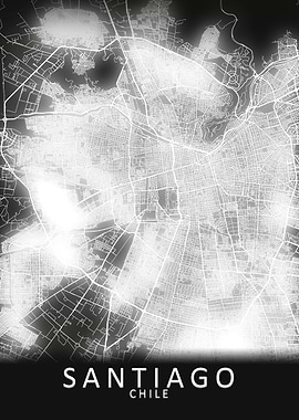 Santiago LED Glow City Map