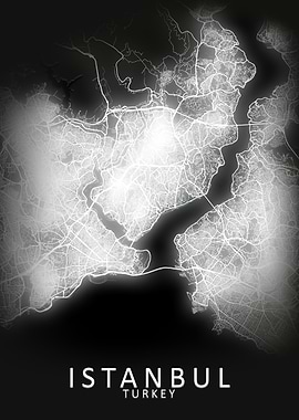 Istanbul LED Glow City Map