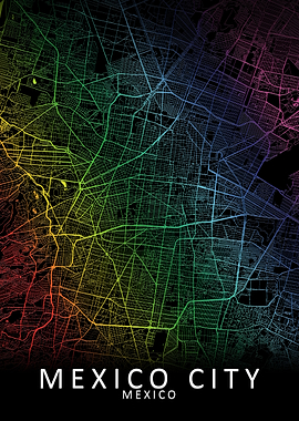 Mexico City Rainbow Map