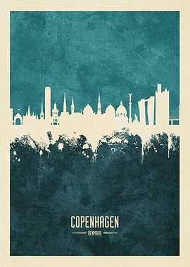 Copenhagen Denmark Skyline