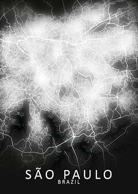 So Paulo LED Glow City Map