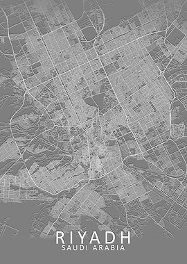 Riyadh Grey City Map
