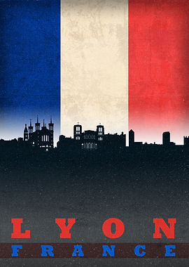 Lyon France City Skyline