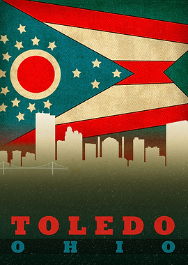 Toledo Ohio City Skyline