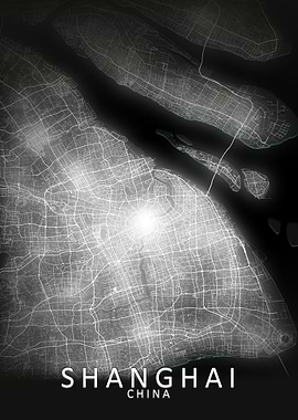 Shanghai LED Glow City Map