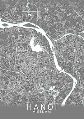 Hanoi Grey City Map