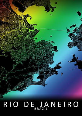 Rio de Janeiro Rainbow Map