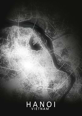 Hanoi LED Glow City Map
