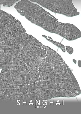 Shanghai Grey City Map