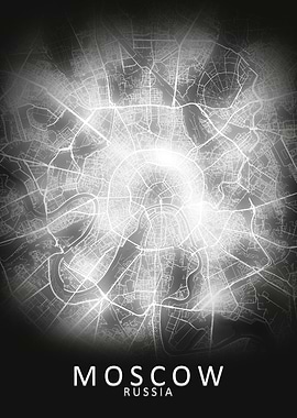 Moscow LED Glow City Map