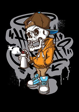 Cool Graffity Skeleton