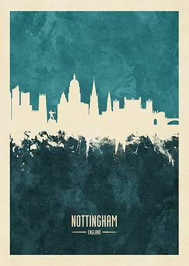 Nottingham England Skyline