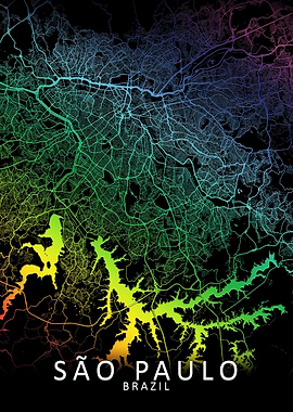 Sao Paulo Rainbow City Map