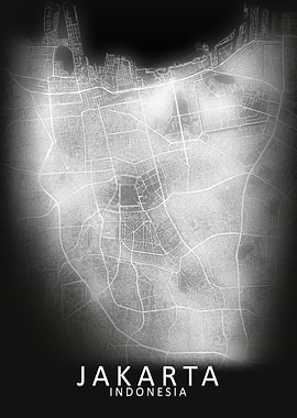 Jakarta LED Glow City Map