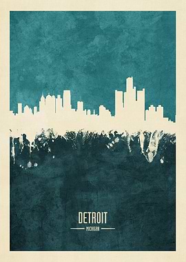 Detroit Michigan Skyline