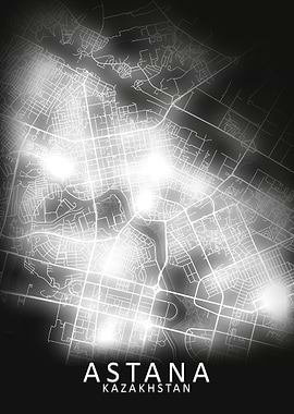 Astana LED Glow City Map