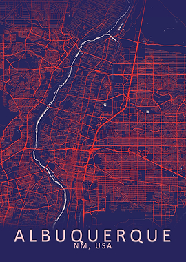 Albuquerque Blue City Map