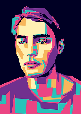 Young man in Colorfull art