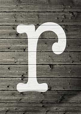 Letter R on Barn Wood