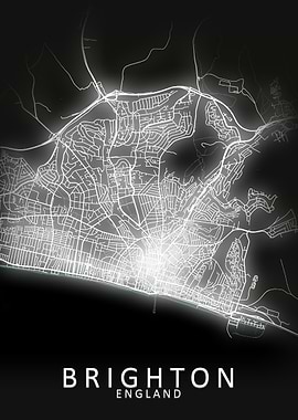 Brighton LED Glow City Map