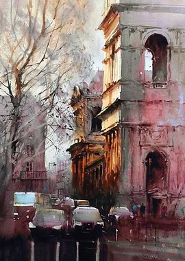 city view water colour