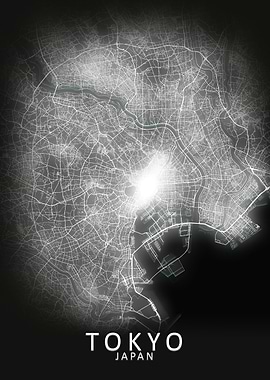 Tokyo LED Glow City Map