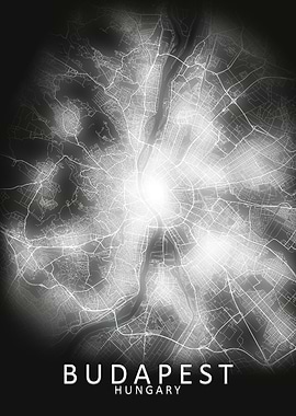 Budapest LED Glow City Map