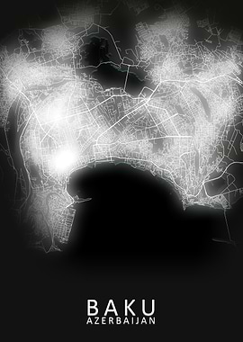 Baku LED Glow City Map