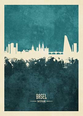 Basel Switzerland Skyline