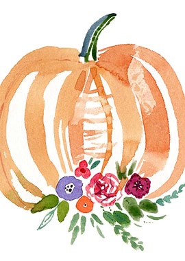 Pumpkin with flowers