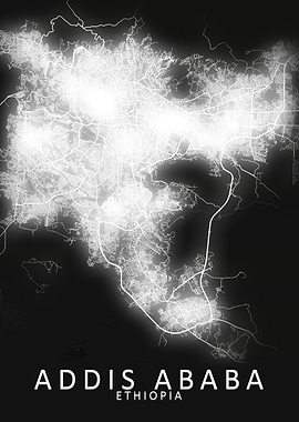 Addis Ababa LED Glow Map