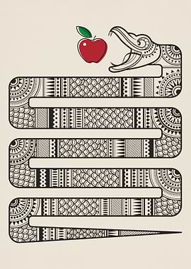 snake and apple