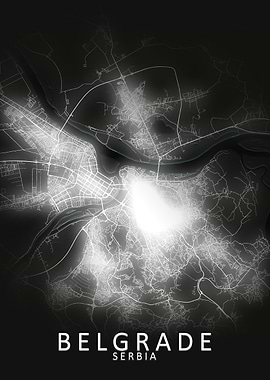 Belgrade LED Glow City Map