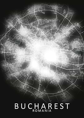 Bucharest LED Glow CityMap