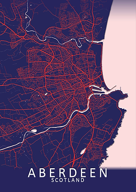 Aberdeen Dark Blue CityMap