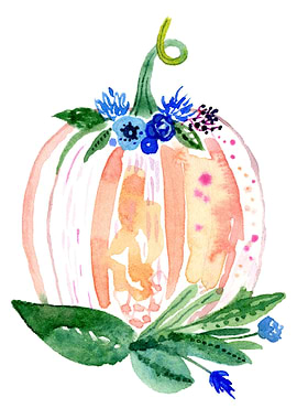 Cute floral pumpkin