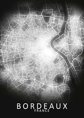Bordeaux LED Glow City Map