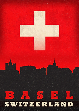 Basel City Skyline Flag