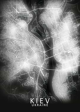 Kiev LED Glow City Map