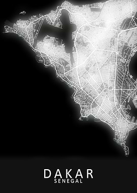 Dakar LED Glow City Map